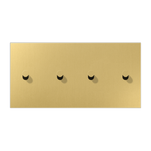Центральная плата, 2 поста, для горизонтальной установки, тумблеры 2+2, конус, металл, латунь classic, LS1912