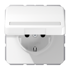 JUNG Штепсельная розетка SCHUKO 16A 250V~ с полем для надписи и защитой от влажности белая