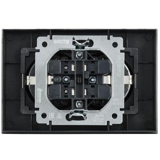 BRITE Роз. 2-я с з/к/ш пл 16А в сб. РСшПл12-3-БрС сталь IEK