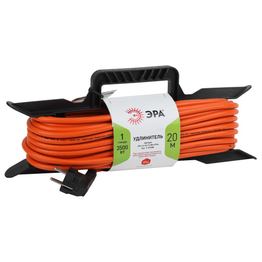 Удлинитель силовой ЭРА UFx-1e-3x1.5-20m на рамке c заземлением 1 розетка 20м ПВС 3x1.5мм2