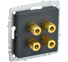IEK BRITE BASE Графит Аудиорозетка 4-м РА10-БрГ