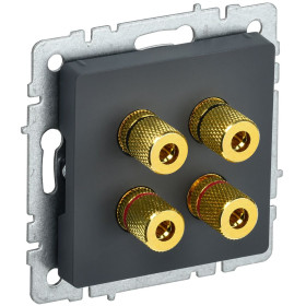 IEK BRITE BASE Графит Аудиорозетка 4-м РА10-БрГ
