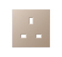 JUNG Розетка БС 2п+Е со шторками шампань