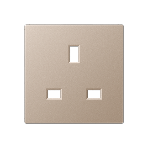 Розетка БС 2п+Е со шторками шампань