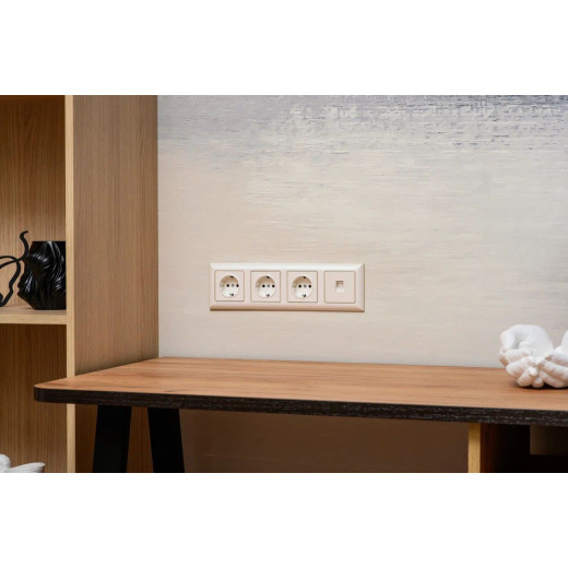 BRITE Рамка 4-мест. РУ-4-Бр беж./жемч. IEK