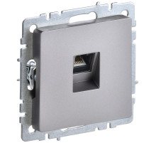 IEK BRITE BASE Сталь Розетка комп RJ45 кат.5E РК10-БрС