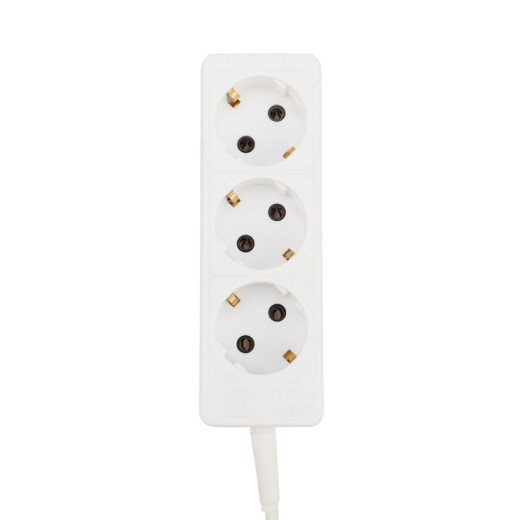 Удлинитель 3 гнезда, 10м, 3x0,75мм², с/з, белый PROconnect