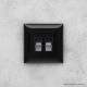 Компьютерная розетка RJ-45 в стену, кат.5e двойная экранированная, Avanti, черный квадрат