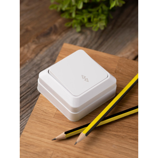 Рим Выключатель проходной 1-клавишный 10А белый EKF