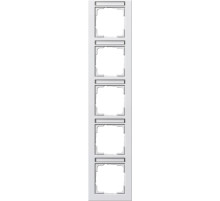 Gira E2 Белый Рамка 5-ая вертикальная с полем для надписи