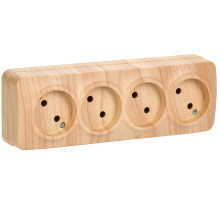 IEK GLORY РС24-2-ХС Розет. 4-ая без з/к о/у 10А GLORY сосна