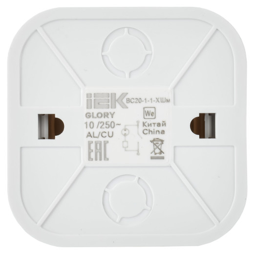 GLORY Выключ. 1-кл. с инд. о/у 10А ВС20-1-1-ХШм шамп. м. IEK