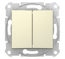 Schneider Electric Sedna Беж Переключатель 2-клавишный 10А (сх.6+6)