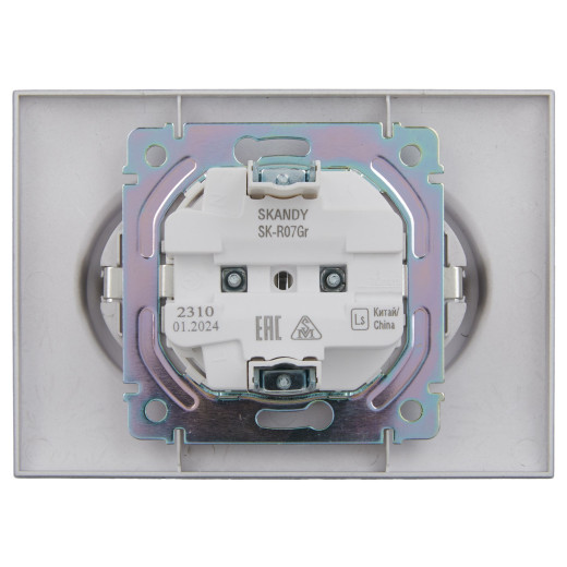 SKANDY Роз. 2-я с з/к/ш 16А в сб. SK-R07Gr сер. IEK
