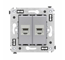 DKC Avanti Компьютерная розетка RJ-45 без шторки в стену, кат.6А двойная экранированная, 