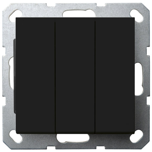 G Черный матовый Выключатель 3-кл 10A 250V~