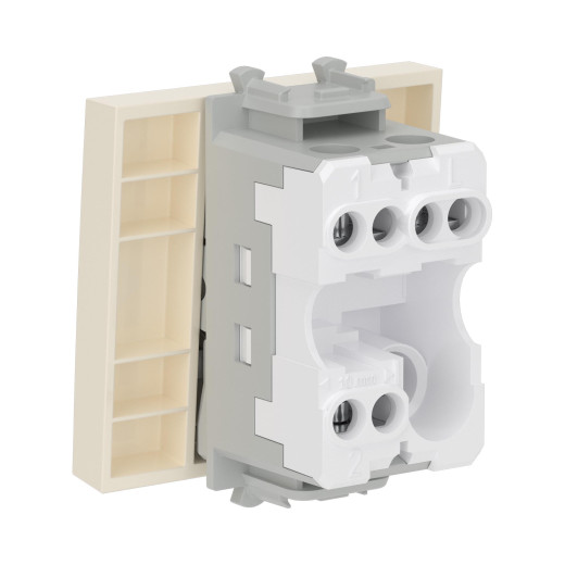 Переключатель одноклавишный модульный, Avanti, ванильная дымка, 2 модуля