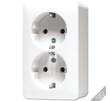 JUNG Cлоновая кость Штепсельная розетка Schuco для накладного монтажа, 16A 250V  сдвоенная