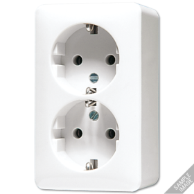 JUNG Cлоновая кость Штепсельная розетка Schuco для накладного монтажа, 16A 250V  сдвоенная