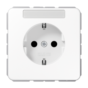 JUNG Штепсельная розетка SCHUKO 16A 250V~ с полем для надписи белая