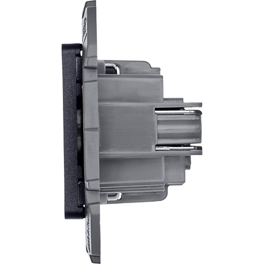 Розетка без заземления - Legrand/Daccord Inspiria - без шторок 16А 250В винтовые зажимы - антрацит