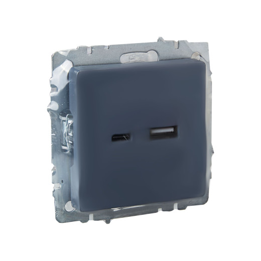 BRITE Роз. USB A+C 18Вт РЮ11-1-БрМ мар. IEK