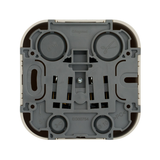 Розетка с заземлением - Legrand Quteo - без шторок IP20 16А 250В винтовые зажимы накладной монтаж - слоновая кость