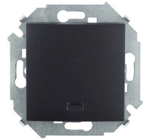 Simon 15 Графит Кнопочный выключатель с подсветкой, 16А, 250В, винт. зажим