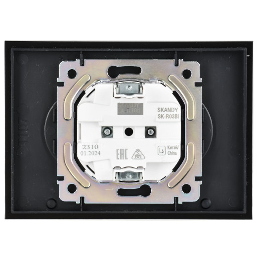 SKANDY Роз. 2-я без з/к/ш стекло 10А SK-R03Bl черн. IEK