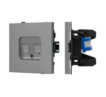 Arlight Механизм компьютерной розетки двойной SCT-TENDO-MPC2-PL-GR (RJ-45, CAT6) (-)