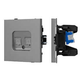 Arlight Механизм компьютерной розетки двойной SCT-TENDO-MPC2-PL-GR (RJ-45, CAT6) (-)