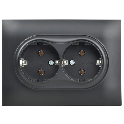 SKANDY Роз. 2-я с з/к без з/ш 16А сб. SK-R08Bl черн. IEK