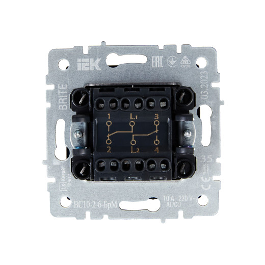 BRITE Выключ. 2-кл. прох. 10А ВС10-2-6-БрМ мар. IEK