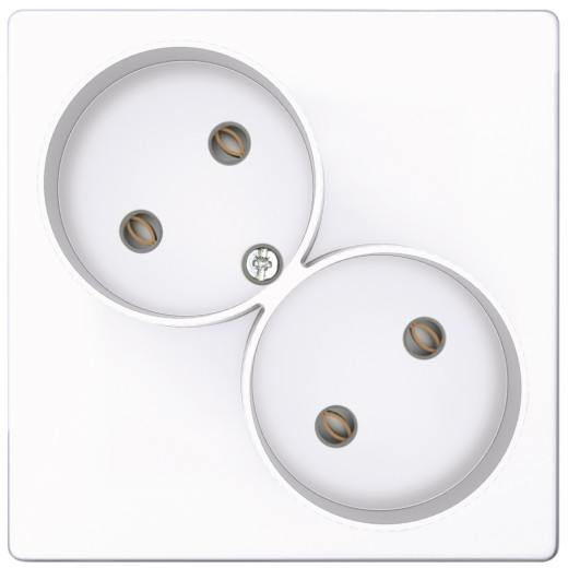 Розетка двойная 2К без защитных шторок, белый