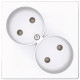 Розетка двойная 2К без защитных шторок, белый