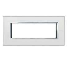 BT Axolute Жемчужное Серебро Рамка 6 модулей прямоугольная.