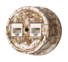 BIRONI Лизетта Керамика Мрамор Розетка 2-ая RJ45