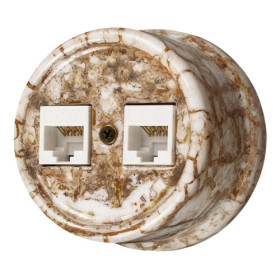 BIRONI Лизетта Керамика Мрамор Розетка 2-ая RJ45