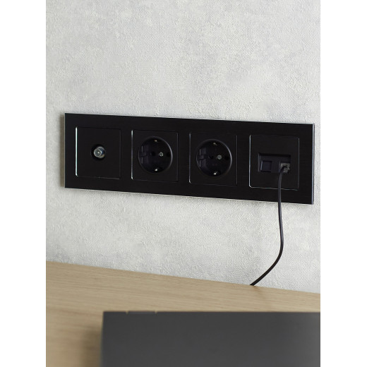 BRITE Рамка 4-мест. РУ-4-1-БрЧ металл черн. IEK