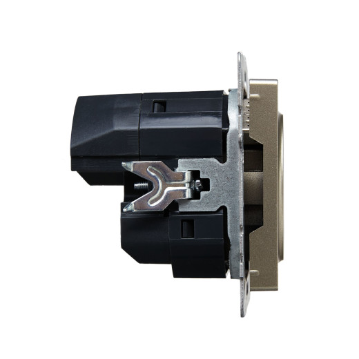 BRITE Роз. с з/к/ш 16А с USB A+C 18Вт РЮш11-1-БрШ шамп. IEK