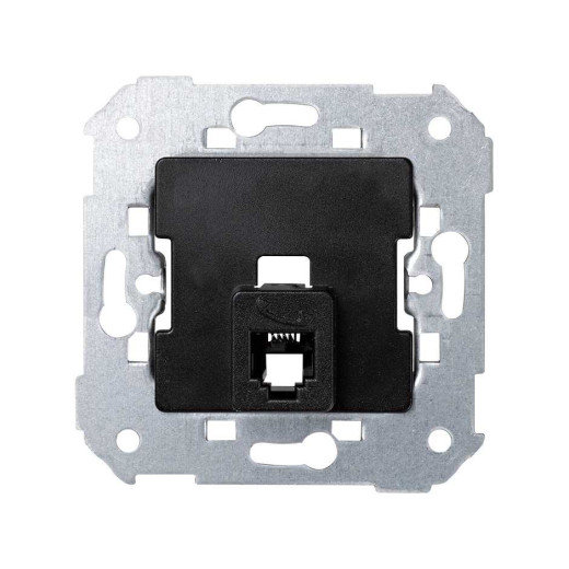 Simon Мех Графит Розетка ТЛФ с суппортом RJ-12 6 контактов