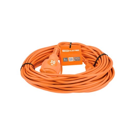 Удлинитель-шнур силовой УШ6 TDM (штепс. гнездо, 30м ПВС 2х0,75)