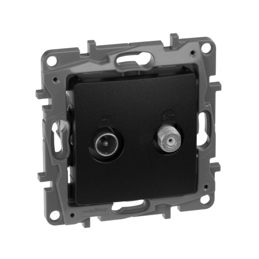 Розетка TV-SAT - Legrand Etika - двухкабельная - антрацит