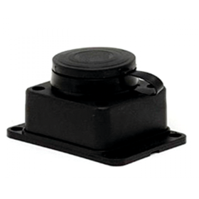 EKF Basic Розетка настенная с защитной крышкой каучуковая 230В 2P+PE 16A IP44.