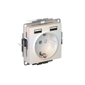 Systeme Electric AtlasDesign Жемчуг SO + USB Розетка A+A, 5В/2,4А, 2х5В/1,2А, механизм