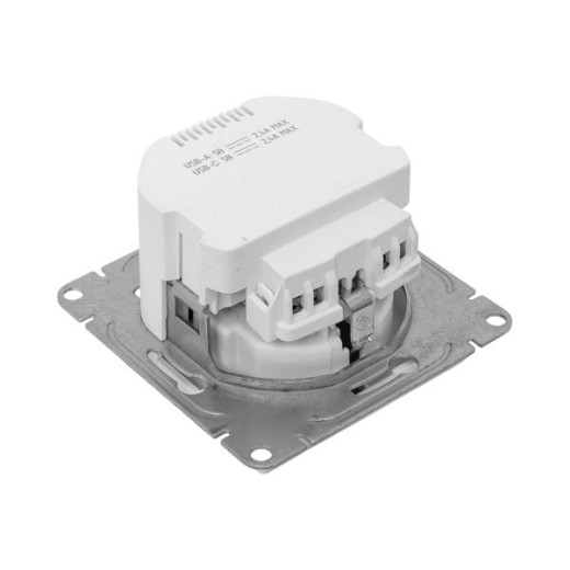 Механизм розетки с USB-A+С - 2шт, 16А, с заземлением, со шторками, алюминий Эпика EKF