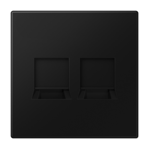 Плата (фиксация защёлкиванием) для двух модулей, термопласт, черный матовый