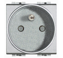 BT Розетка 2П + заземление 10А/16А 250в с защитными шторками 2 модуля Французский стандарт.