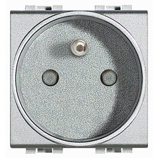 Розетка 2П + заземление 10А/16А 250В с защитными шторками 2 модуля Французский стандарт