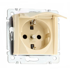 Legrand DIY Valena Крем Розетка 1-ая с/з с крышкой.